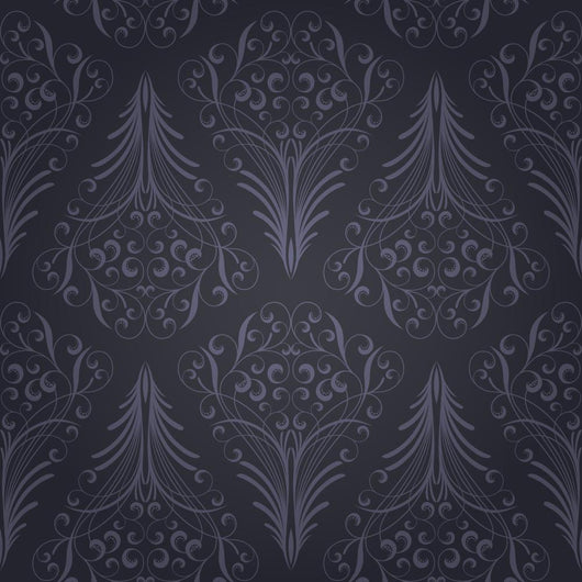 Seamless Navy Pointed Floral Pattern Wall Decal