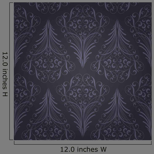 Seamless Navy Pointed Floral Pattern Wall Decal