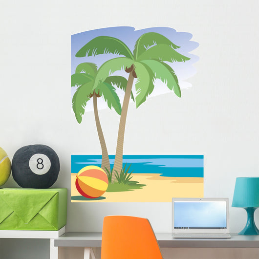 Palm Trees Beach Wall Decal