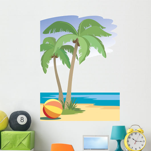 Palm Trees Beach Wall Decal