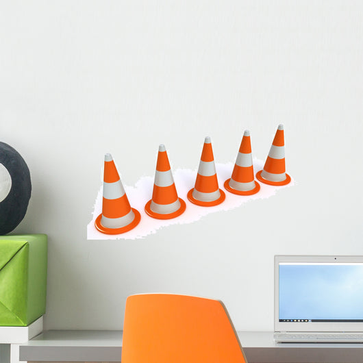 Five Traffic-cones Wall Decal