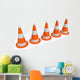 Five Traffic-cones Wall Decal
