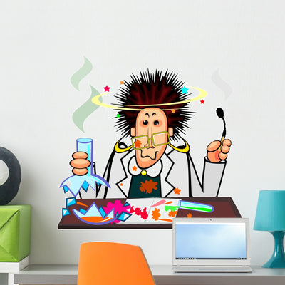 Mad Chemist Wall Decal shown on a wall