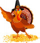Thanksgiving Turkey Presenting Wall Decal