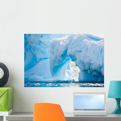 Antarctic Glacier Wall Decal shown on a wall