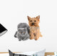 Gray Cat and Yorkie Dog Wall Decal