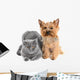 Gray Cat and Yorkie Dog Wall Decal