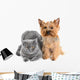Gray Cat and Yorkie Dog Wall Decal