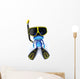 Blue CG Frog Wearing Goggled and Flippers Wall Decal