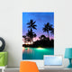 Sunset and Illuminated Swimming Pool - Vertical Wall Decal
