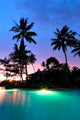 Sunset and Illuminated Swimming Pool - Vertical Wall Decal