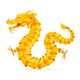 Origami Dragon Orange Wall Decal