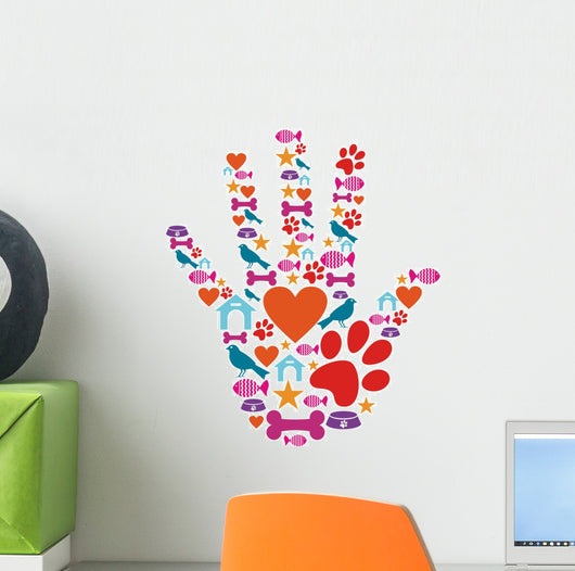 Pet Animal Protective Hand Wall Decal