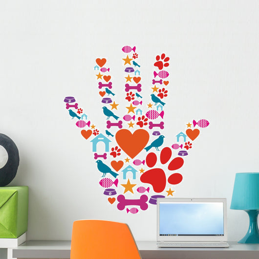 Pet Animal Protective Hand Wall Decal