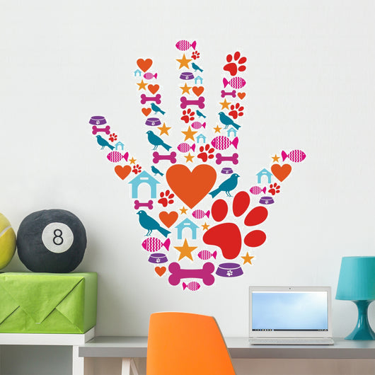 Pet Animal Protective Hand Wall Decal