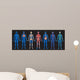 Blue Human Body Systems (Black Background) Wall Decal