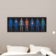 Blue Human Body Systems (Black Background) Wall Decal