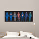 Blue Human Body Systems (Black Background) Wall Decal