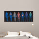 Blue Human Body Systems (Black Background) Wall Decal