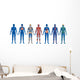 Blue Human Body Systems (White Background) Wall Decal