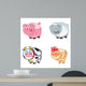 Collection Cartoon Farm Animals Wall Decal