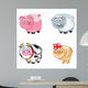 Collection Cartoon Farm Animals Wall Decal