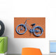 Blue Bicycle Abstract Wall Decal