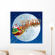 Santa Sleigh Riding across Wall Decal