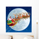 Santa Sleigh Riding across Wall Decal