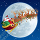 Santa Sleigh Riding across Wall Decal