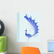 Blue Hand Drawn Peacock Wall Decal
