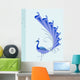 Blue Hand Drawn Peacock Wall Decal