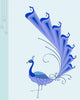 Blue Hand Drawn Peacock Wall Decal