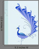 Blue Hand Drawn Peacock Wall Decal