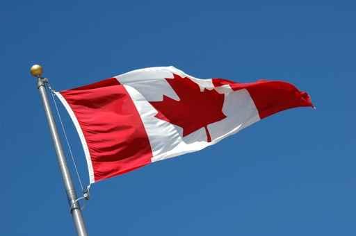 Canadian Flag on a Pole Wall Decal