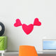 Painted Pink Hearts Plasticine Wall Decal