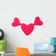 Painted Pink Hearts Plasticine Wall Decal