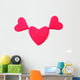 Painted Pink Hearts Plasticine Wall Decal
