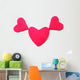 Painted Pink Hearts Plasticine Wall Decal