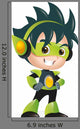 Techno Kid Mascot Standing Wall Decal