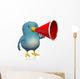 Blue Bird with Megaphone Wall Decal