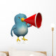 Blue Bird with Megaphone Wall Decal
