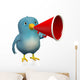 Blue Bird with Megaphone Wall Decal