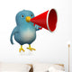 Blue Bird with Megaphone Wall Decal