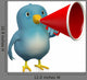 Blue Bird with Megaphone Wall Decal