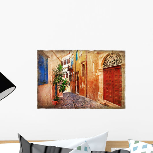 Streets Old Greece Artistic Wall Decal
