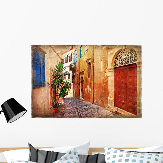 Streets Old Greece Artistic Wall Decal