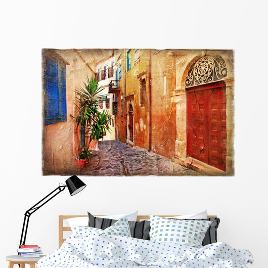 Streets Old Greece Artistic Wall Decal