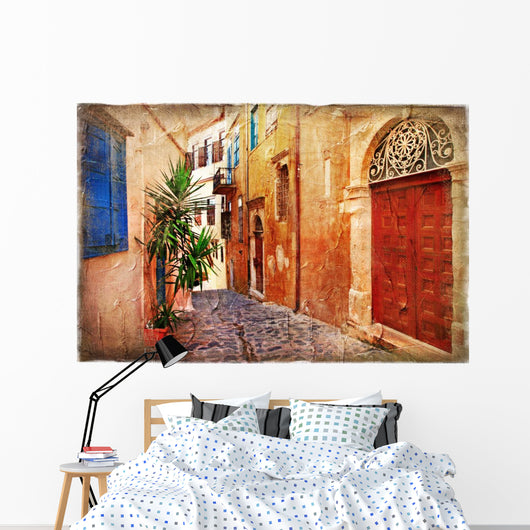 Streets Old Greece Artistic Wall Decal