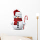 Snowman with Santa Hat Wall Decal